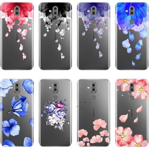 Pink Flower Red Blue Silicone Phone Case For Nokia 2.1 3.1 5.1 6.1 7.1 Plus Soft Back Cover For Nokia 2.1 3.1 5.1 6.1 7.1 Case