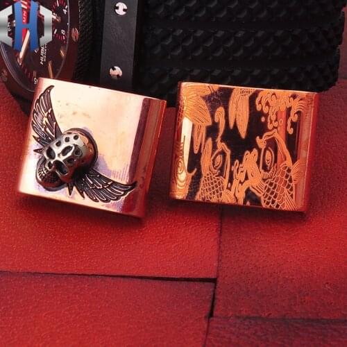 Steel Fire Skull Clasp Red Squid Clasp Decorative Accessories Outdoor EDC Red Copper Oxidized Retro Accessories