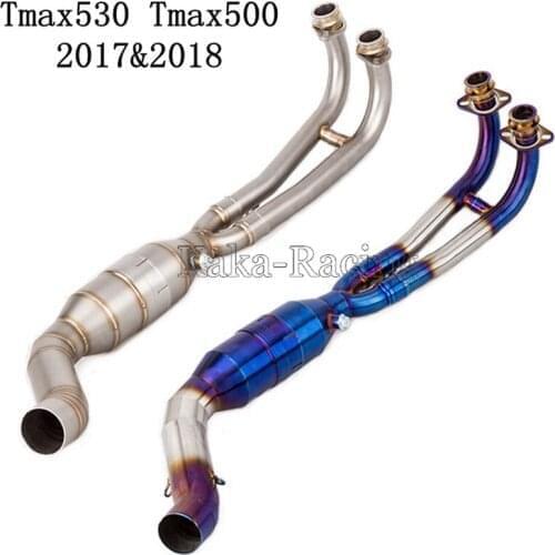 Tmax 530 Tmax 500 Motorcycle Exhaust Front Pipe Escape muffler link Full System slip on For Yamaha TMAX530 TMAX500 2017 2018