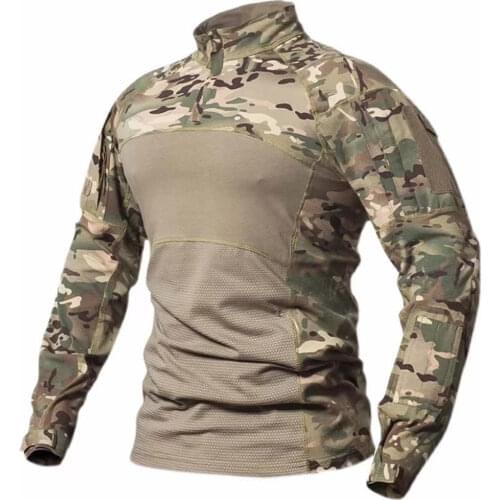 Outdoor Combat Shirts Tactical Clothing Military Uniform CP Camouflage Airsoft Army Suit Breathable Clothes non-slip silicone