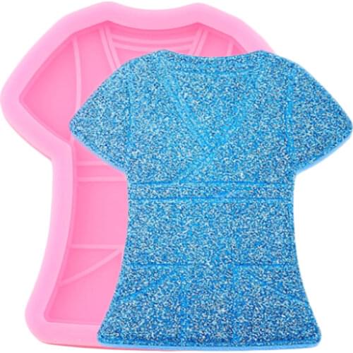 Nurse Clothing Keychain Silicone Mold Doctor T-Shirt Keychains Mold Luggage Tag Epoxy Resin Mold Necklace Jewelry Pendant Mould