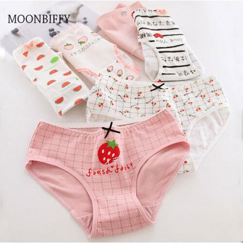 Ladies Underpants Cotton Girl Women Sexy Cute Kawaii Japanese Strawberry Underwear Pastel Knickers Fairy Lolita Cosplay