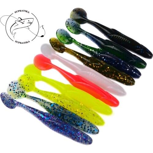 10Pcs/lot T Tail Worm Soft Bait Fishing Lure 95mm/6g Silicone Spiral Worm Lure Jigg Head Fly Artificial Shad Grub Plastic Bait