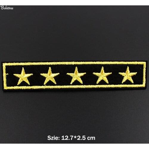 5 Stars Army Military Badge Cloth Patch Iron On Embroidered Appliques for Jackets Jeans Backpack DIY Stickers