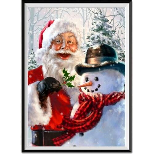 5D diamond painting full diamond Santa Claus round diamond mosaic pattern home decoration DIY handmade