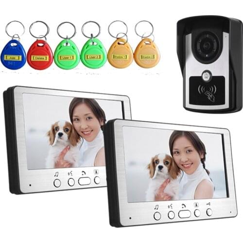 7 Inch 1V2 ID Card Access Control Wired Intercom Video Door Phone