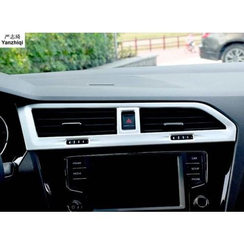ABS Middle Air Conditioning AC Outlet Vent Molding Cover Kit Trim car styling for 2016 2017 2018 Volkswagen VW Tiguan mk2