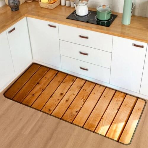 Boreal Europe Style Wood Kitchen Mat Bedroom Living Room Carpet Doormat Home Hallway Balcony Floor Mat 40x60cm Bathroom Long Rug