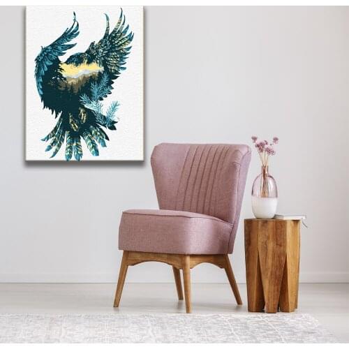 DIY Paint By Numbers Animal Art Eagle Oil Painting By Numbers For Adults On Canvas Modern Home Decor Special Gift 50×40 CM