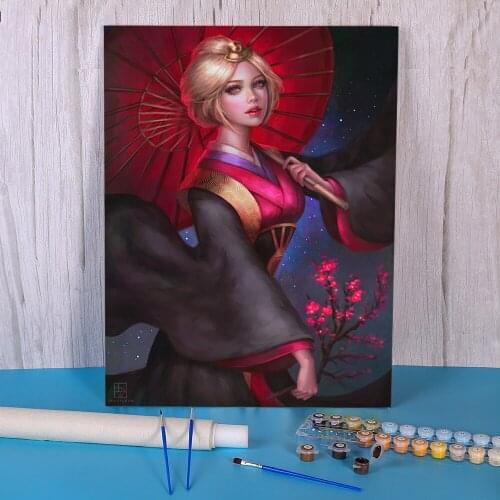 Cartoon Girl Woman Coloring By Numbers Painting Complete Kit Oil Paints 50*70 Picture By Numbers Photo Wholesale