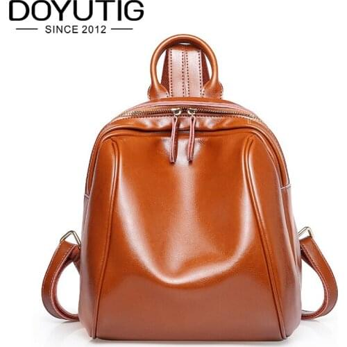 DOYUTIG Brand Trendy Women Backpack Split Leather School Backpacks For Teenage Girls Casual Large Capacity Shoulder Bags E158