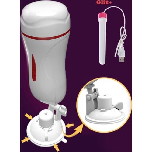 Double Tunnels Vagina Anal Masturbation Cup Blowjob Vibrator Realistic Pussy Pocket Male Masturbator Suction Cup Adult Sex Toys