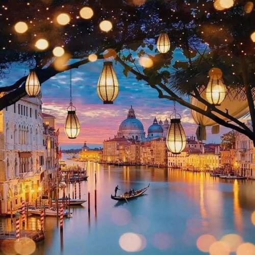 GATYZTORY Night Landscape Frame Painting By Numbers Venice Oil Paint By Numbers Diy Gift For Home Decors Acrylic Paint