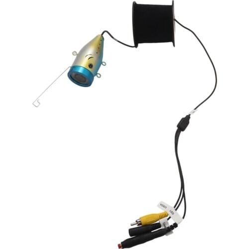 1200Tvl Underwater Fishing Camera 24 Leds Night Vision Waterproof Fish Shape Boat Ice With 15M Cable