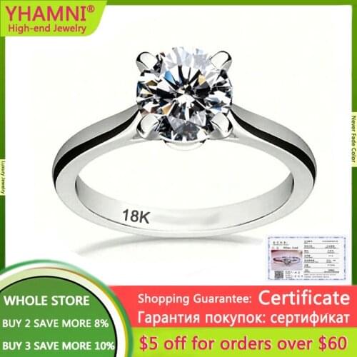 Classic Luxury Female Engagement Rings 18K White Gold 2.0ct Wedding Bands Fine Jewelry For Women Gift Wedding Accessories JZ128