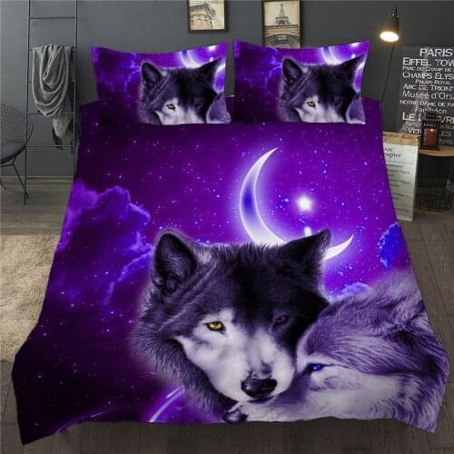 3D Duvet Quilt Cover Set Wolf Animal Print Bedding Set Single Double Twin Full Queen King Size Bed Linen For Children Kid Adults