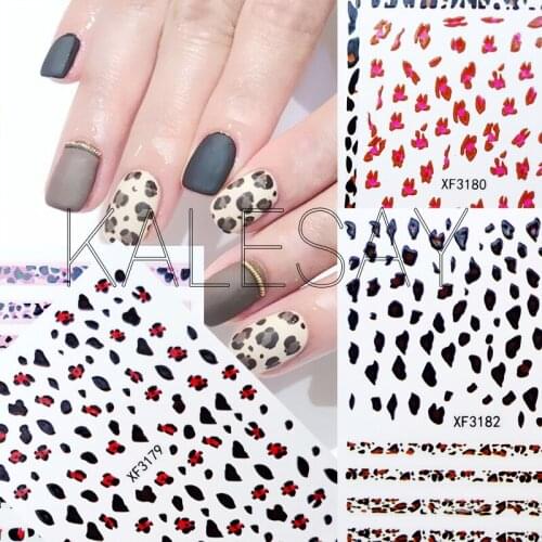 Leopard Nail Art Stickers Self Adhesive Decoration Decals Manicure Design Animal Lion Nail Art Decals Leopard Sticker Panda