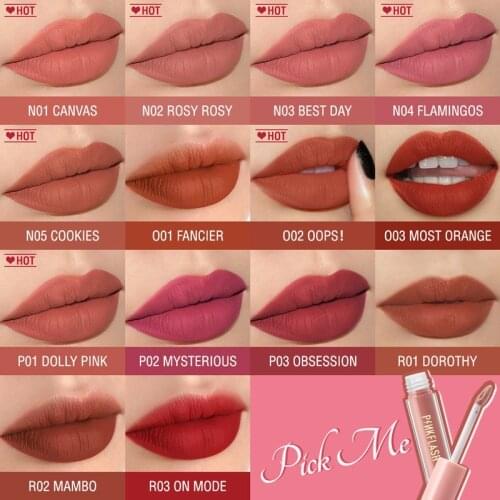 Matte Lip Gloss Waterproof Lasting Moist Lipstick Thin Texture High Color Rendering Lipstick Nonstick Cup Lip Glaze Makeup TSLM1