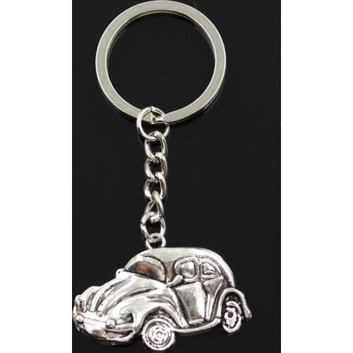 Fashion 30mm Key Ring Metal Key Chain Keychain Jewelry Antique Bronze Silver Color Plated Car 39x26mm Pendant
