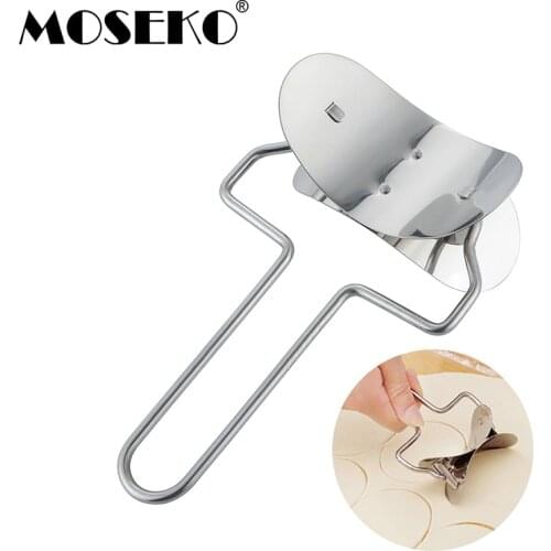 MOSEKO Pie Mold Stainless Steel Round Cookie Cutter Rolling Biscuit Cutting Pastry Blade Circle Dough Cutter Dumpling Mold Maker
