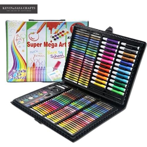 168in1 Color Crayons Watercolor Set For Kids Art Set For Kids Quality Children School Supplies Artist Pencil Box Stationary
