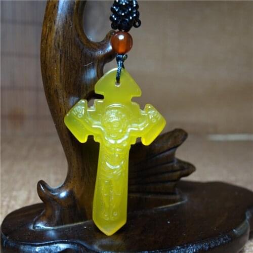 Natural Red Yellow White Agate Chalcedony Cross Jade Pendant Jewelry lucky Safety Auspicious Amulet Pendant Fine Jewelry