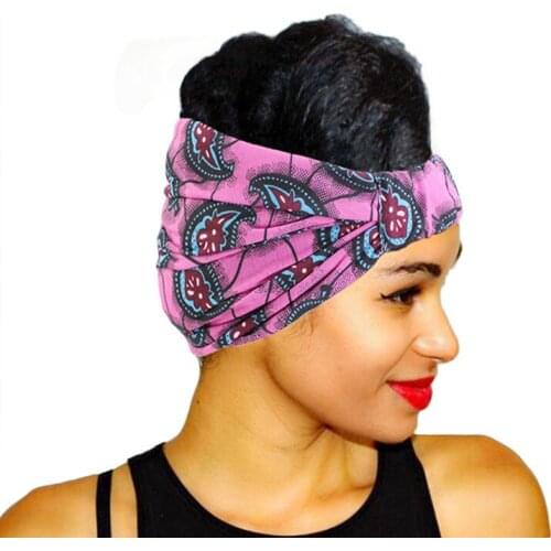 African Print Stretch Cotton Headband For Women Elastic Headwear Turban Head Scarf Ladies Bandage Head Wrap Hair Accessories