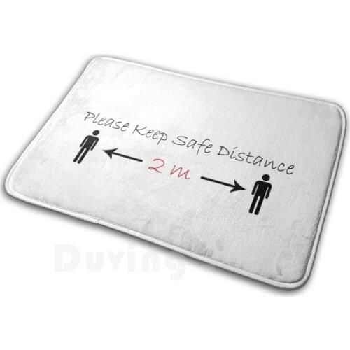Please Keep Safe Distance Carpet Mat Rug Cushion Soft Non - Slip Keep Distance Health Be Saved Safe Cure Care Distance