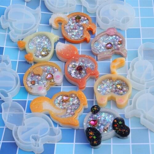 Corgi Dog Ass Shaker Mold Cute Animals Keychains Jewelry Making Diy Resin Epoxy Craft Tool Bunny Fox Silicone Molds Shakers