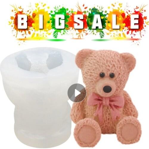 3D Bear Shape Silicone Chocolate Mold Cookware Baking Tool Soap Cute Mold Soap Making Fondant Candle Mold Kitchen Cake Baking