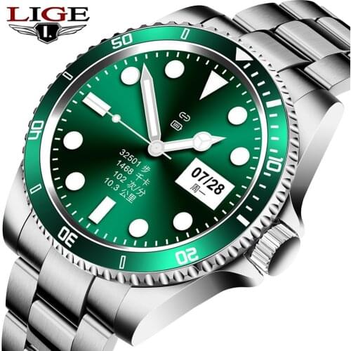 LIGE Smart Watch Men Watches smartwatch IP67 Waterproof Sports Fitness Full Circle Full Touch Screen Bluetooth Call Music Player
