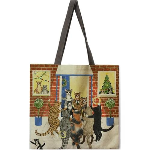 Happy animal print bag Ladies leisure handbag Ladies shoulder bag Outdoor beach bag Foldable shopping bag