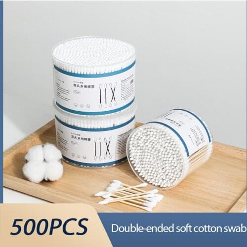 Double Head Cotton Swab Bamboo Sticks Disposable Cotton Buds Household Beauty Makeup Remover Nose Ears Cleaning Swabs Tools