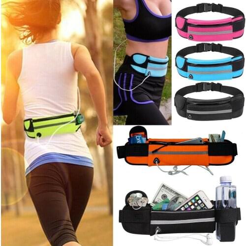 Unisex Outdoor Waterproof Waist Bag Sports Running Multi-Pocket Waist Bag With Earphone Plug Multi-Functional Fashion Waist Bag