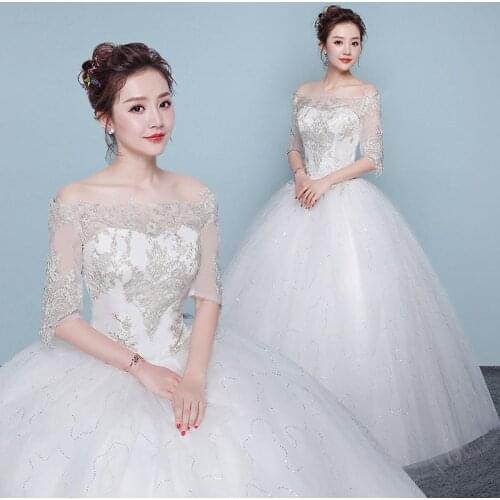 XXN-0069#Wedding Dress lace up ivory long Bride Marriage girl ball gown Embroidery wholesale dresses plus size women clothing