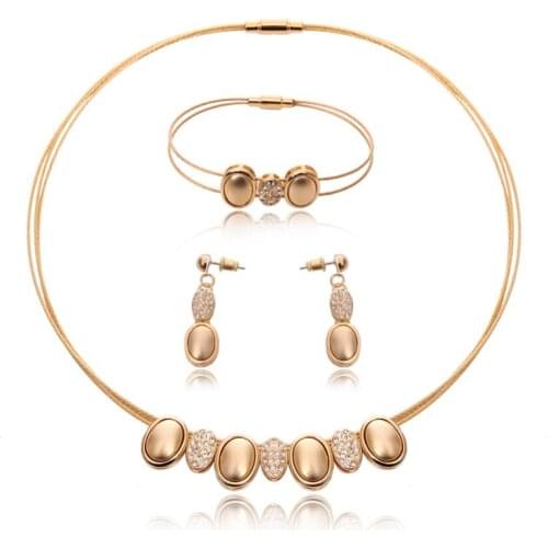 Jewelry Sets Special Offer 2016 Hotsale Newest Design Style Big Alloy Choker Collar Necklace Austrian Earrings For Women Gift