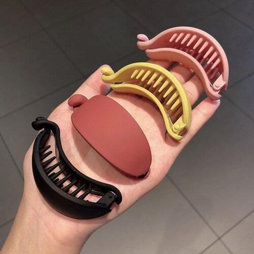 Korean Version of Frosted Candy Color Banana Clip Lady Hair Clip Back of Head Ponytail Clip Grasp Clip Hair Crab Hair Claws 2022