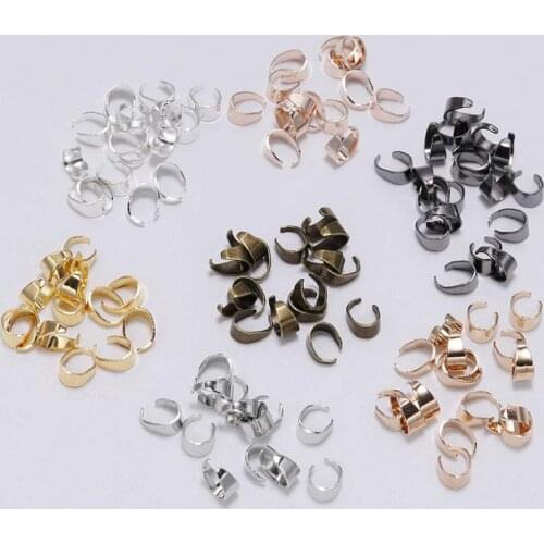 50Pcs Metal Plated Pendant Clasps Hook Clips Pinch Bails Connectors For DIY Necklace Pendant Jewelry Making Findings Accessories