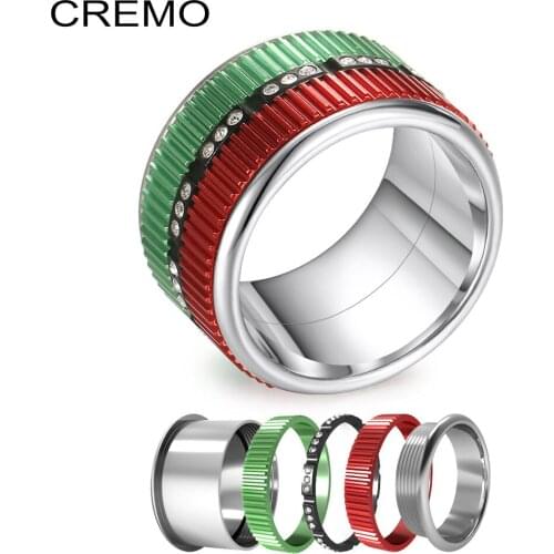 Koaem Love Wedding Band Ring Set Women Boho Stainless Steel Ring Argent Vintage Interchangeable Ring Femme