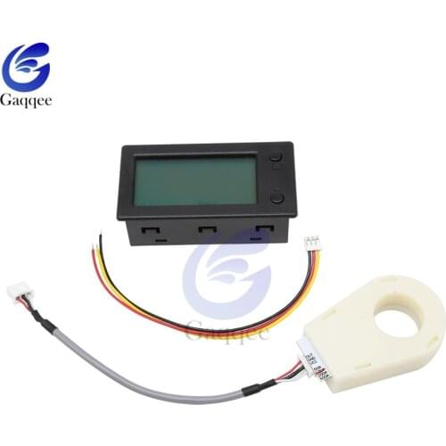 100A STN LCD Hall Coulomb Meter Voltmeter Ammeter Voltage Current Battery Monitor AMP Power Capacity Indicator Monitor