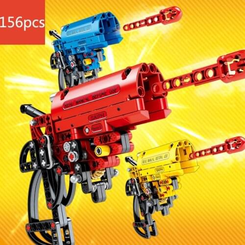 156pcs toy gun Building Block Flare signal gun Bricks Can fire Shooting Game Technic Weapon DIY Bricks Educational Toys for Boys