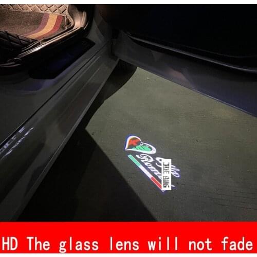 2pcs Apply Giulia Stelvio Giulietta Mito Brera 159 Spider LED Car Door Warning Light Projector Ghost Shadow Light Welcome Light