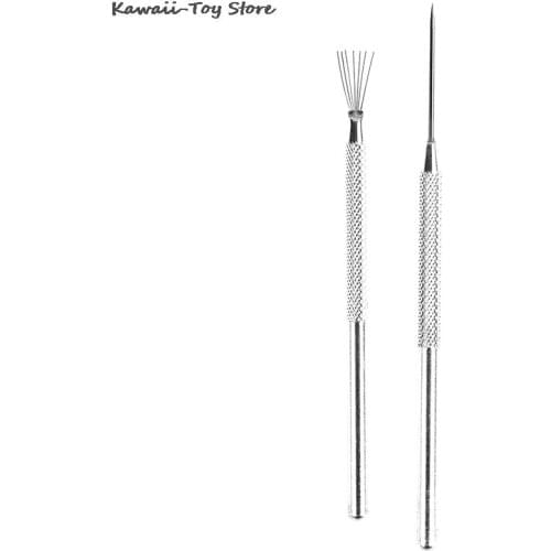 2pcs/set =1 X Feather Pin+1 X Pro Needle Wire Texture Pottery Clay Tools Set Texture Brush Tools Ceramics Modeling Tool Pottery
