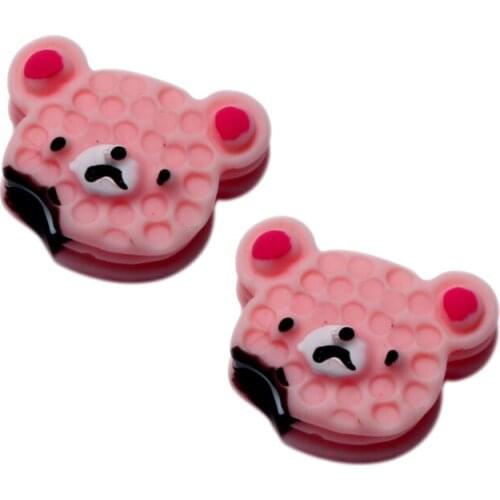 20Pcs Resin Pink Bear Decoration Crafts Kawaii Beads Flatback Cabochon Embellishments For Scrapbooking DIY Accessories