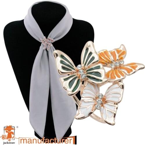 2018 high-end high quality three butterflies three-ring chain.scarves buckle Luxury jewelry wholesale