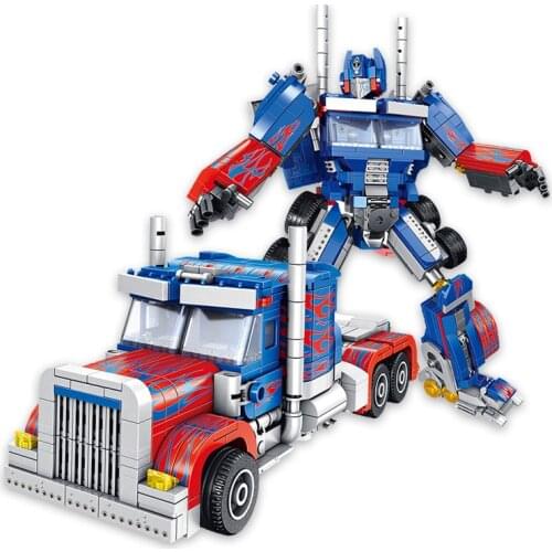917Pcs Transformation Robot Building Block Sets Deform Car Creative Assembling Creator Education Blocks Toys for Children Gifts