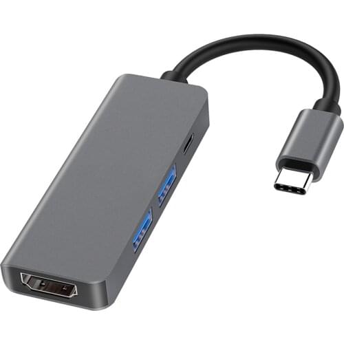 Factory Price USB TYPE C C Hub 4 in 1Type C-PD+2USB3.0+HDMI Adapter Connector