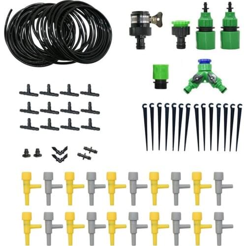 Automatic Drip irrigation system DIY watering kit 2-way greenhouse watering system adjustable irrigation garden 1 set