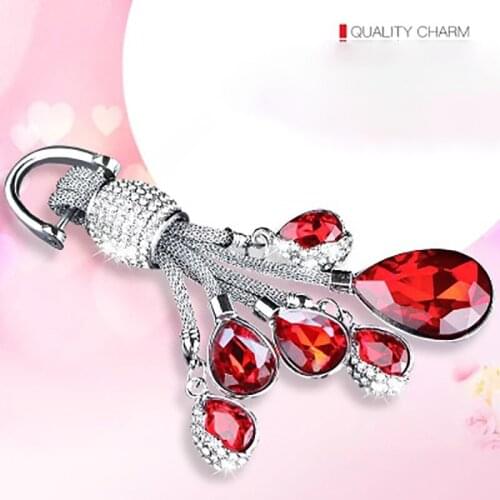 Car key chain high grade key chain set diamond crystal pendant men and women hang decoration fashion creative high grade style