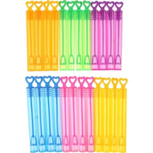 1/6/12/24/50/60/100pcs Bubble Maker Water Bottle Toy Love Heart Wand Tube Star Transparent/Color Wedding Party Decoration